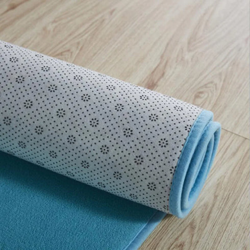 Round Coral Velvet Carpet for Living Room Coffee Table Floor Rug Short Plush Foot Mat for Children's Play